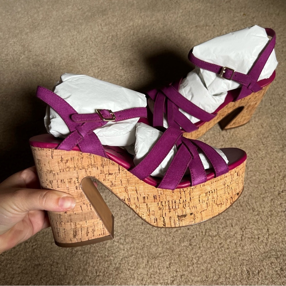 Free People Purple Platform Sandals - Picture 2 of 12
